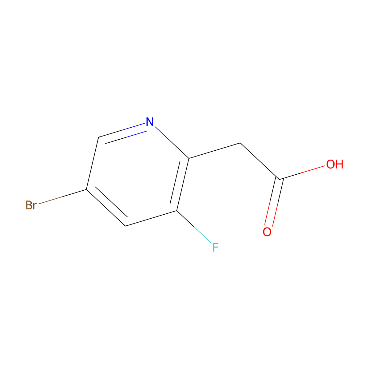 2-(5-Bromo-3-fluoropyridin-2-yl)acetic acid molecular structure, CAS 1211518-85-2