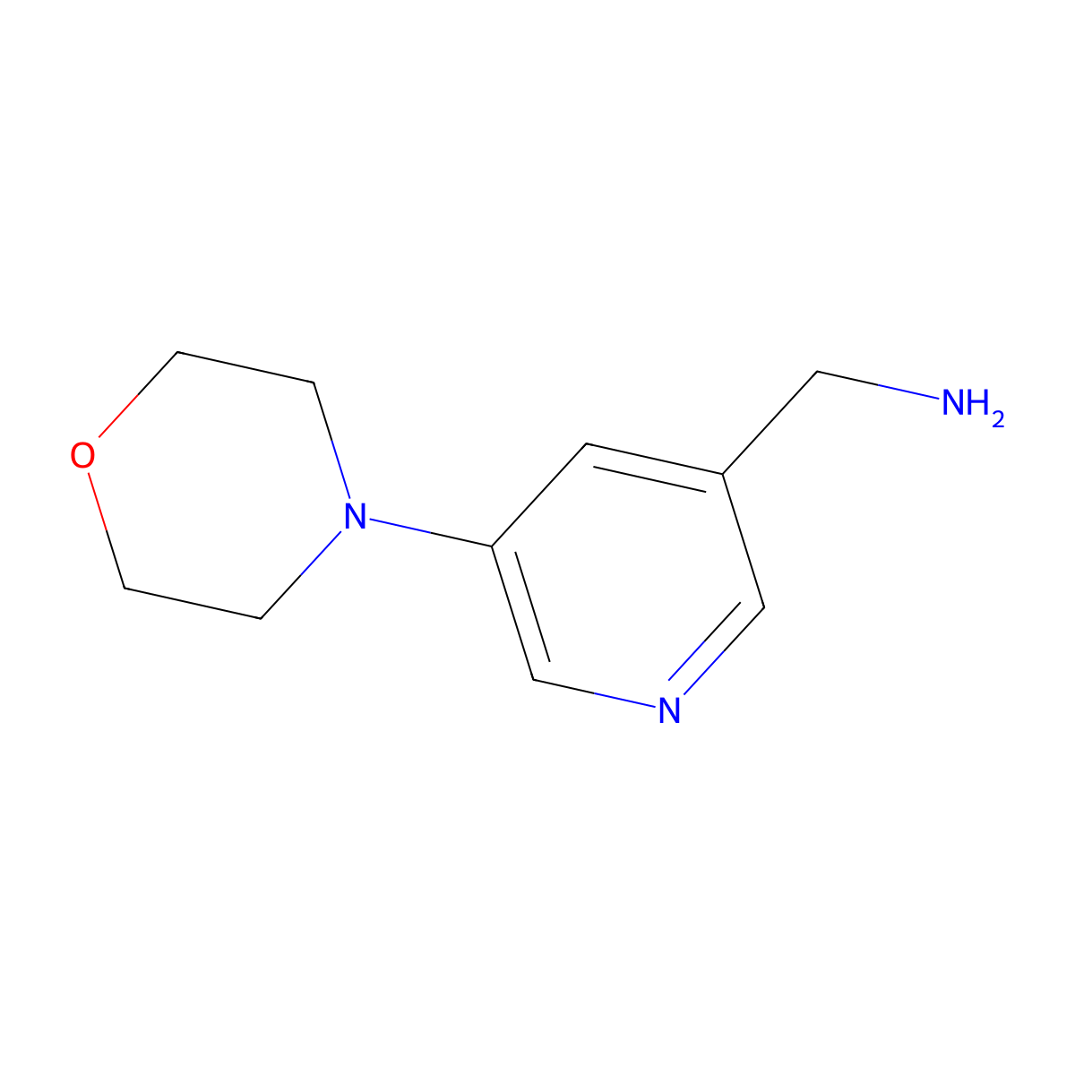 (5-Morpholinopyridin-3-yl)methanamine molecular structure, CAS 1211519-07-1
