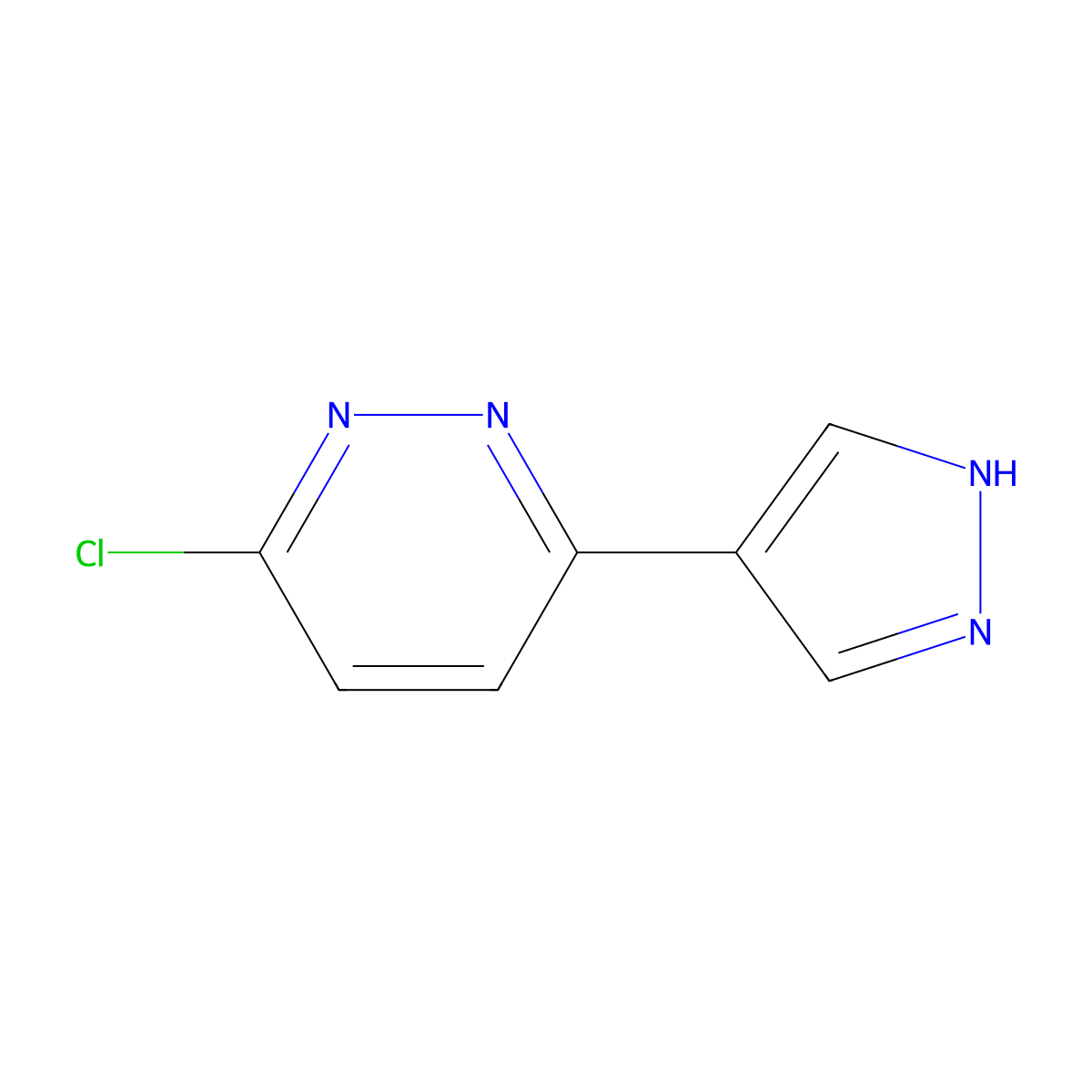 3-Chloro-6-(1H-pyrazol-4-yl)pyridazine molecular structure, CAS 1211519-08-2