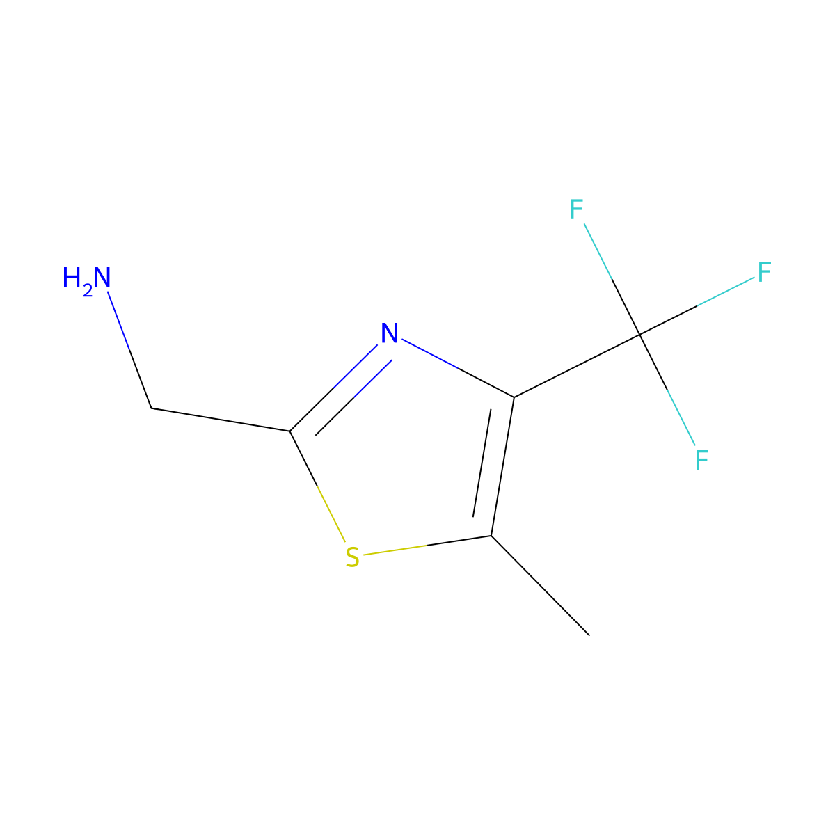 [5-Methyl-4-(trifluoromethyl)-1,3-thiazol-2-yl]methanamine molecular structure, CAS 1211519-19-5