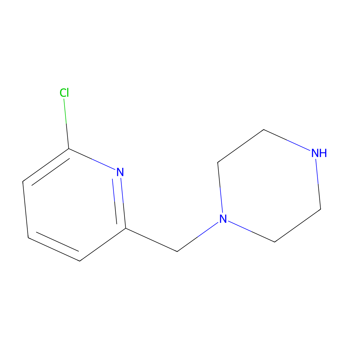 1-((6-Chloropyridin-2-yl)methyl)piperazine molecular structure, CAS 1211519-41-3