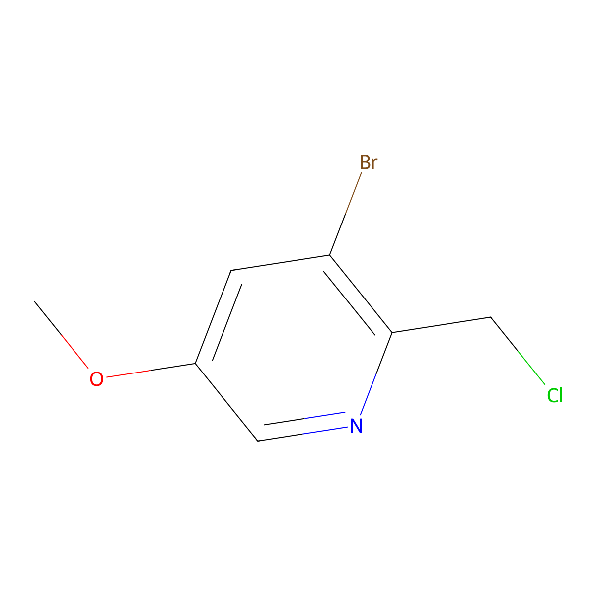 3-Bromo-2-(chloromethyl)-5-methoxypyridine molecular structure, CAS 1211519-57-1