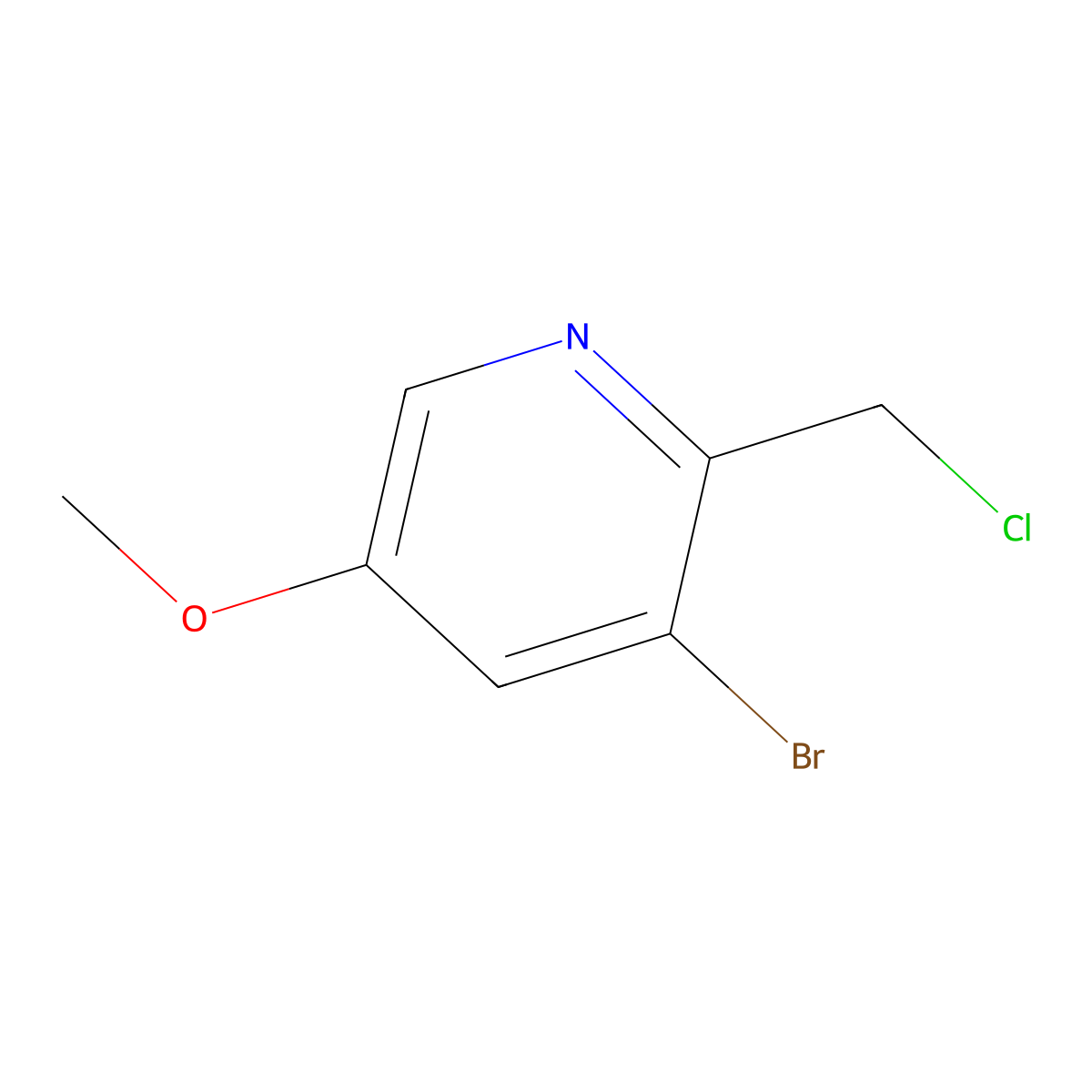 3-Bromo-2-(chloromethyl)-5-methoxypyridine molecular structure, CAS 1211519-57-1