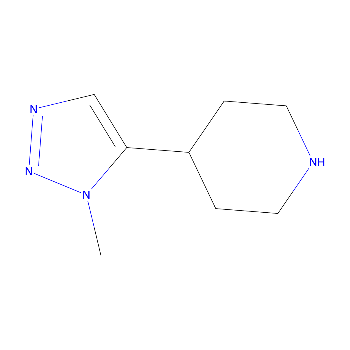 4-(1-Methyl-1H-1,2,3-triazol-5-yl)piperidine molecular structure, CAS 1211519-67-3