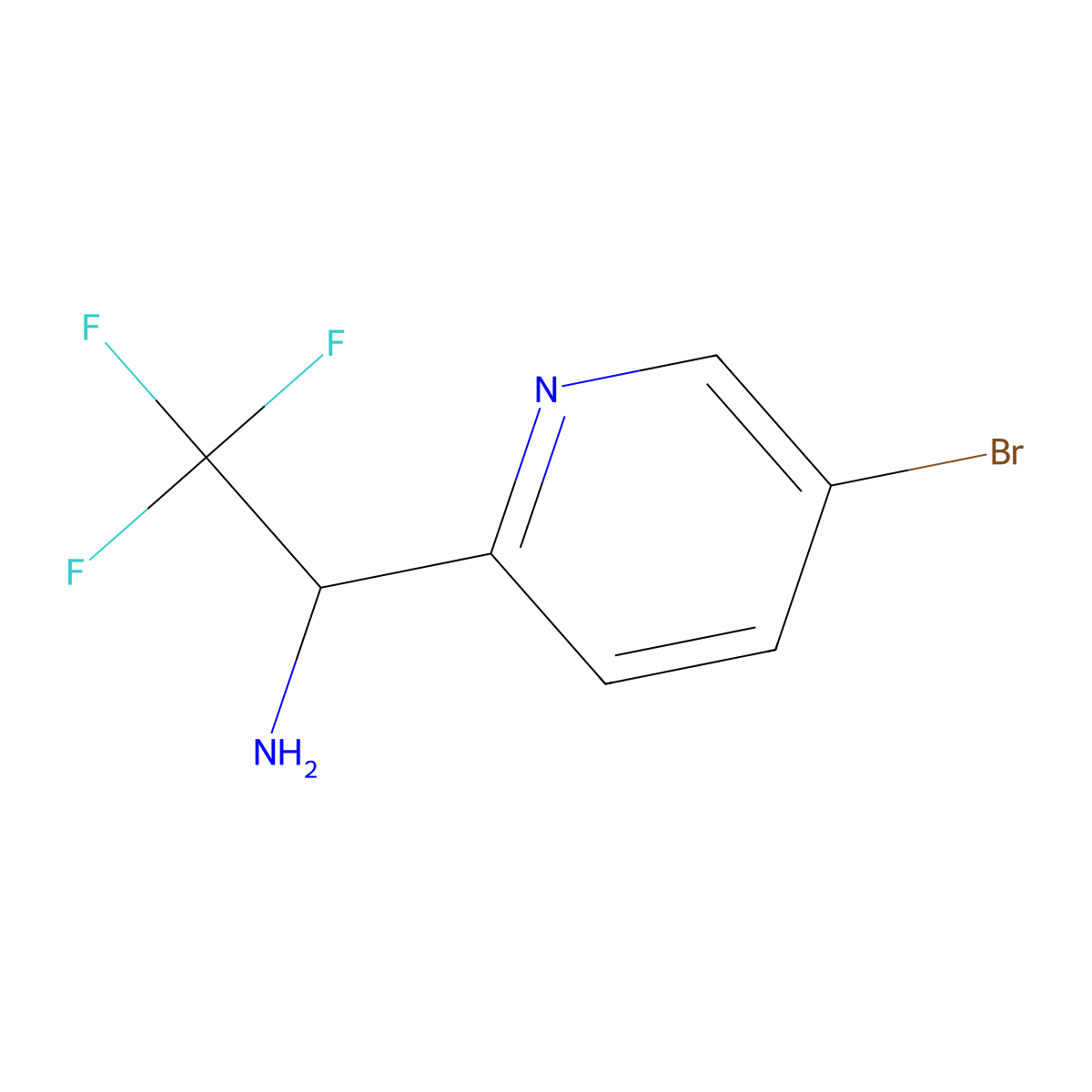 1-(5-Bromo(2-pyridyl))-2,2,2-trifluoroethylamine molecular structure, CAS 1211519-70-8