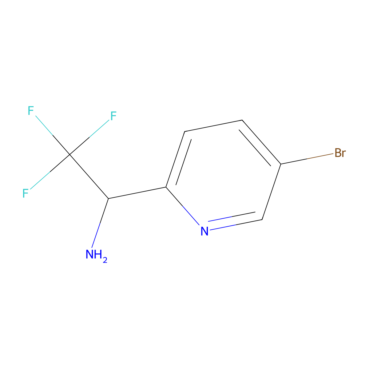 1-(5-Bromo(2-pyridyl))-2,2,2-trifluoroethylamine molecular structure, CAS 1211519-70-8