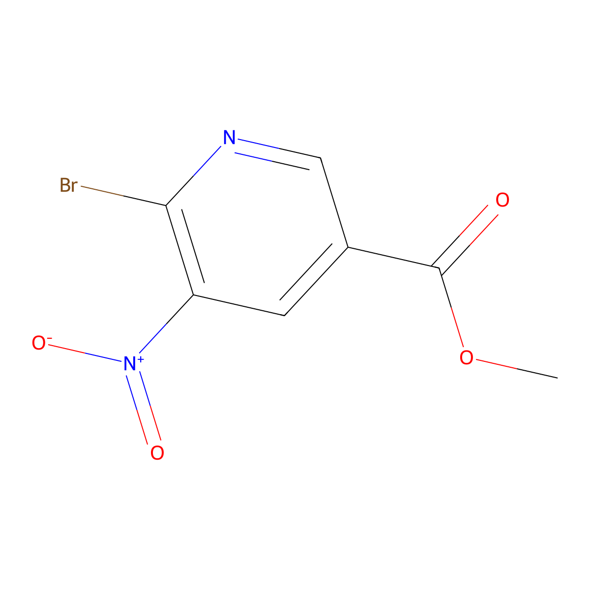 Methyl 6-bromo-5-nitropyridine-3-carboxylate molecular structure, CAS 1211519-89-9