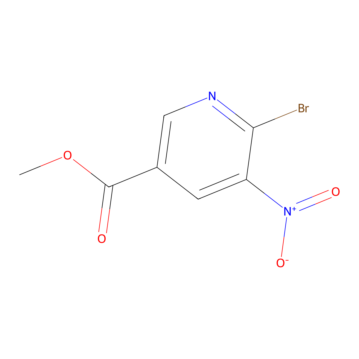 Methyl 6-bromo-5-nitropyridine-3-carboxylate molecular structure, CAS 1211519-89-9