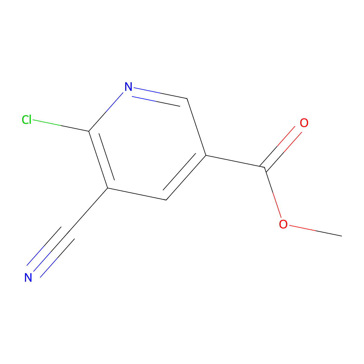 Methyl 6-chloro-5-cyanonicotinate molecular structure, CAS 1211520-03-4