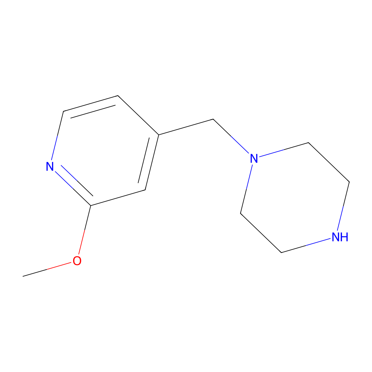 1-[(2-Methoxypyridin-4-yl)methyl]piperazine molecular structure, CAS 1211520-04-5
