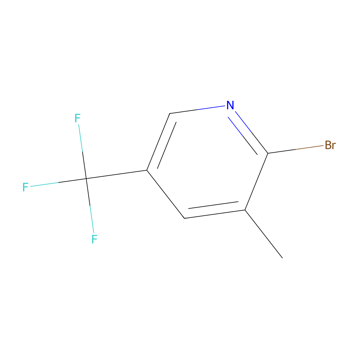 2-Bromo-3-methyl-5-(trifluoromethyl)pyridine molecular structure, CAS 1211520-05-6