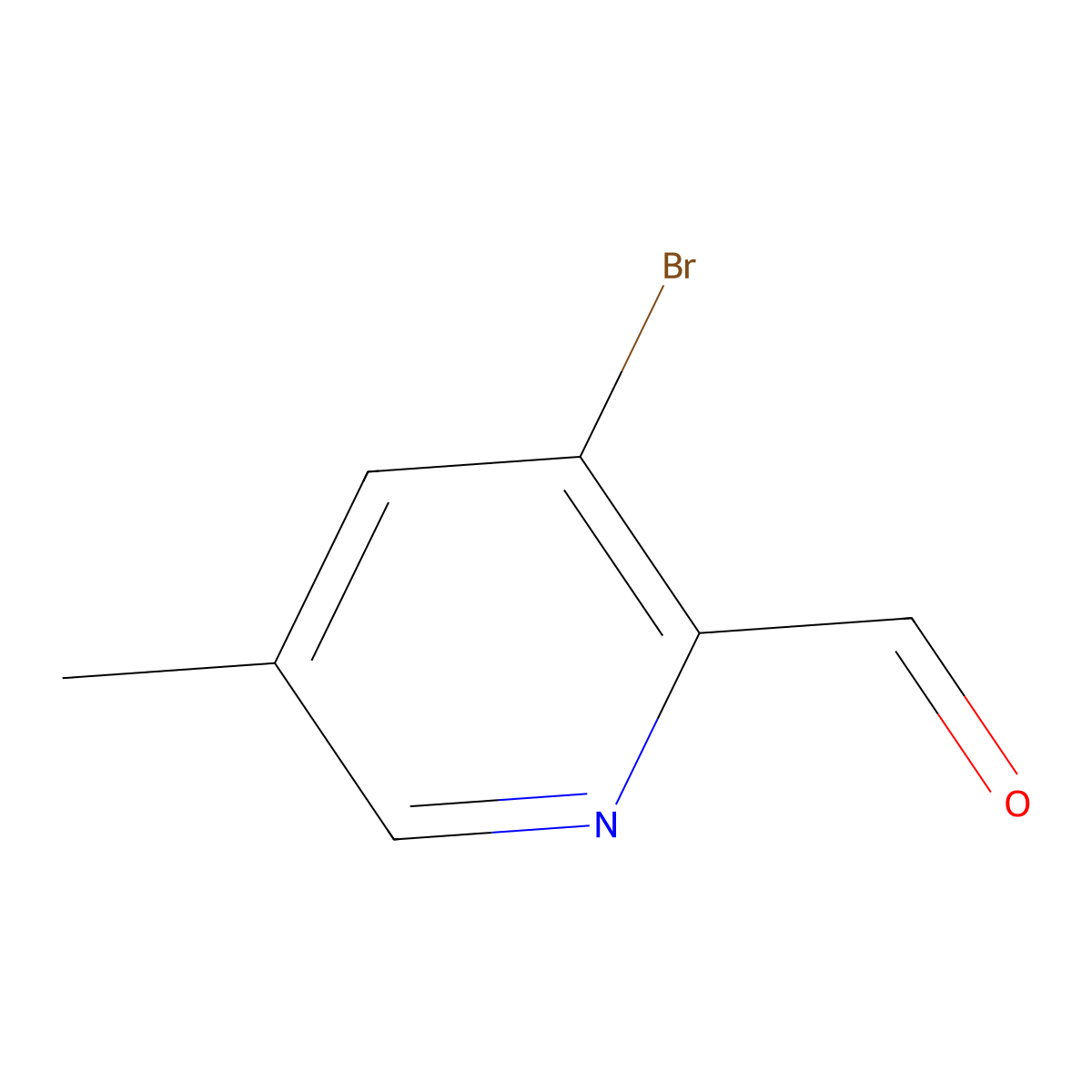 3-Bromo-5-methylpyridine-2-carbaldehyde molecular structure, CAS 1211520-06-7