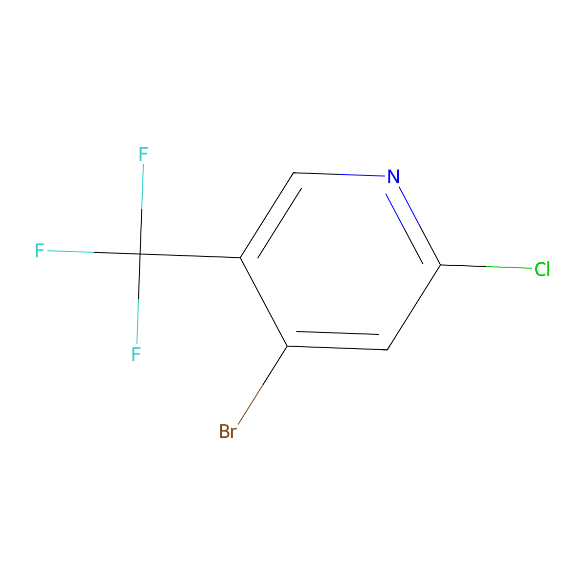 4-Bromo-2-chloro-5-(trifluoromethyl)pyridine molecular structure, CAS 1211520-18-1