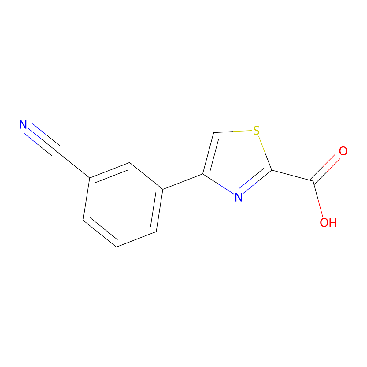 4-(3-Cyanophenyl)-1,3-thiazole-2-carboxylic acid molecular structure, CAS 1211520-27-2