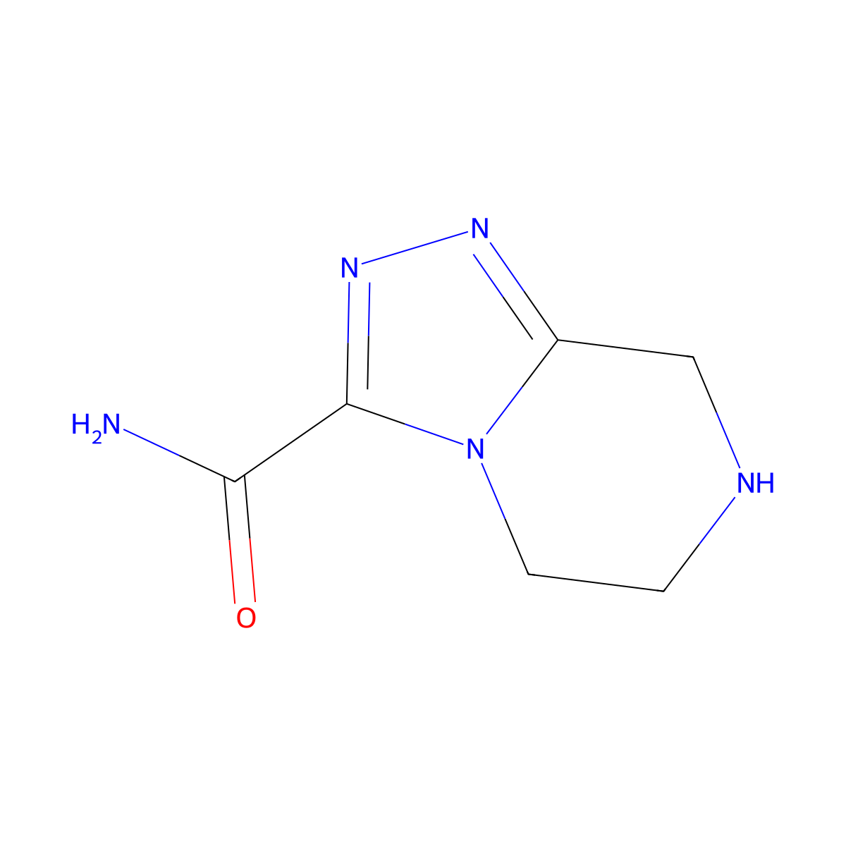 5,6,7,8-Tetrahydro-(1,2,4)triazolo(4,3-a)pyrazine-3-carboxamide molecular structure, CAS 1211520-33-0