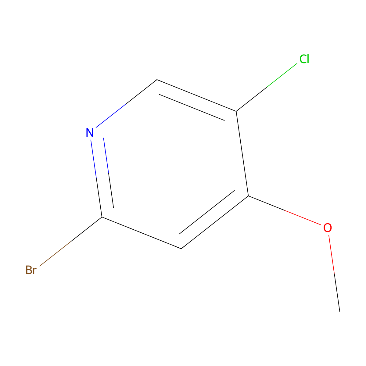 2-Bromo-5-chloro-4-methoxypyridine molecular structure, CAS 1211520-39-6