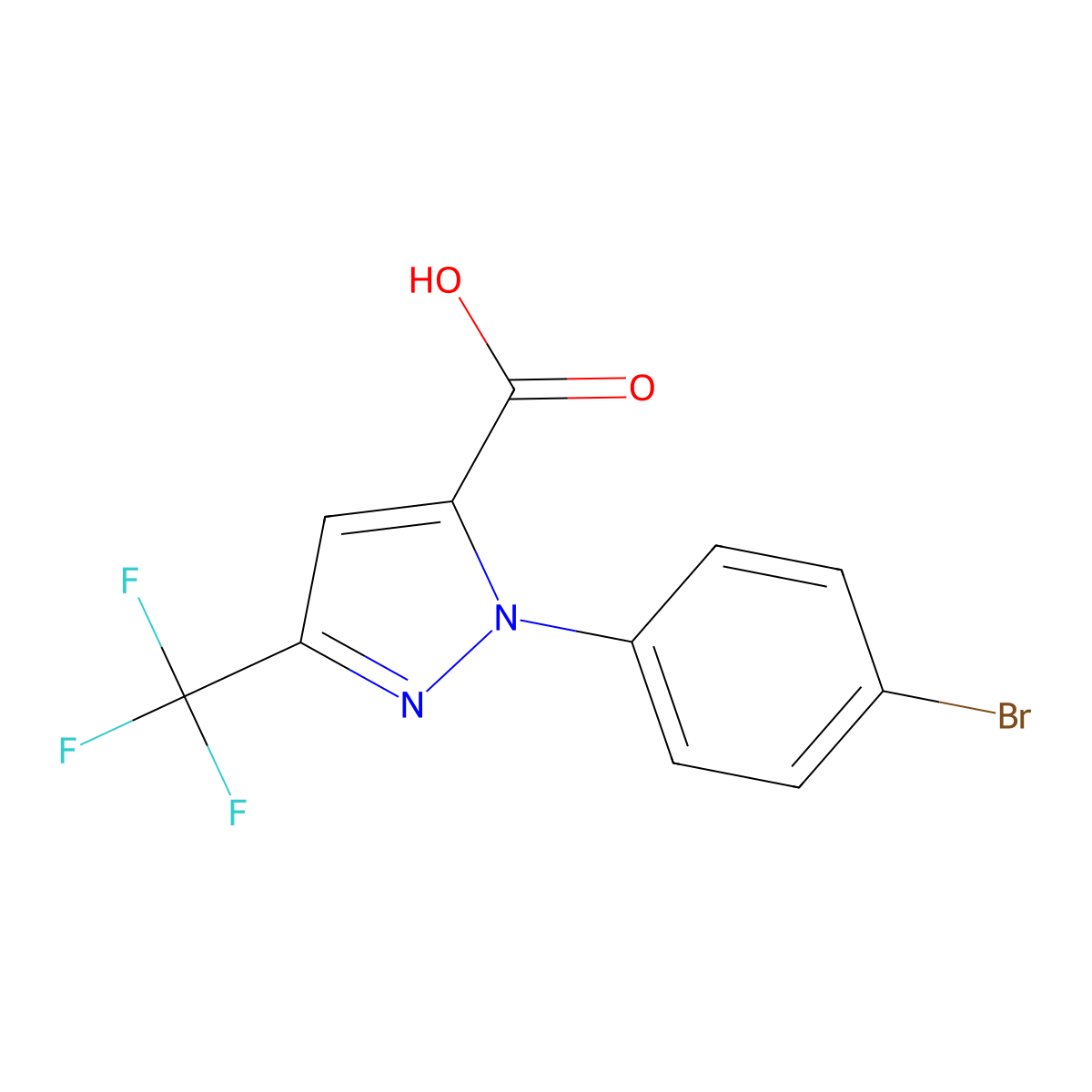1-(4-bromophenyl)-3-(trifluoromethyl)-1H-Pyrazole-5-carboxylic acid molecular structure, CAS 1211520-63-6