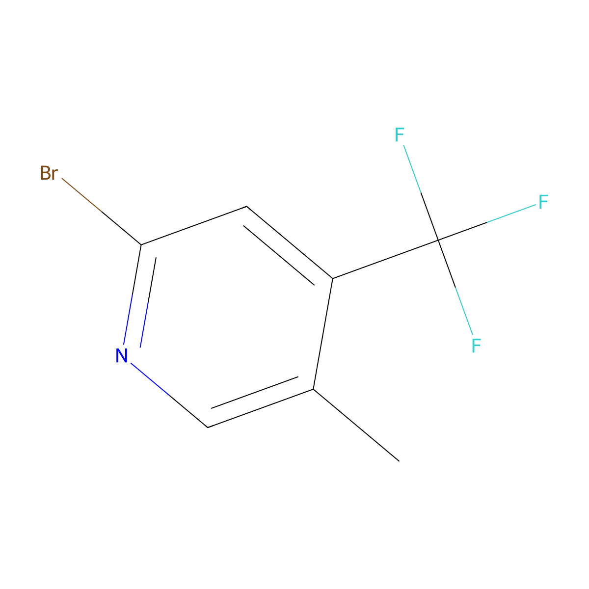 2-Bromo-5-methyl-4-(trifluoromethyl)pyridine molecular structure, CAS 1211520-66-9