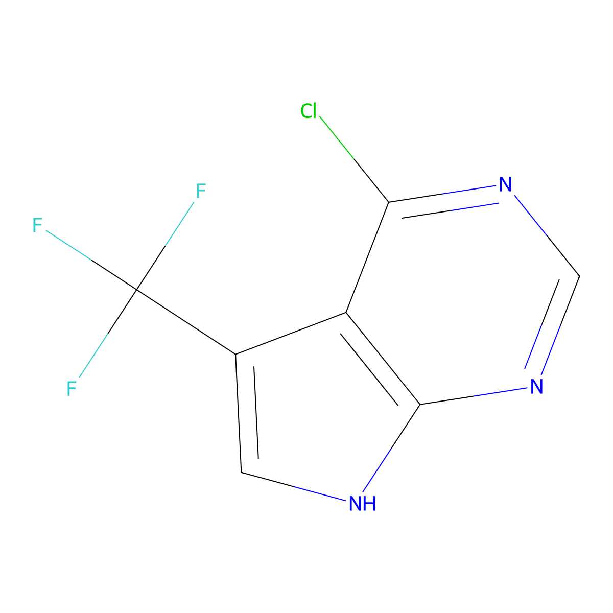 4-Chloro-5-(trifluoromethyl)-7H-pyrrolo[2,3-D]pyrimidine molecular structure, CAS 1211520-73-8