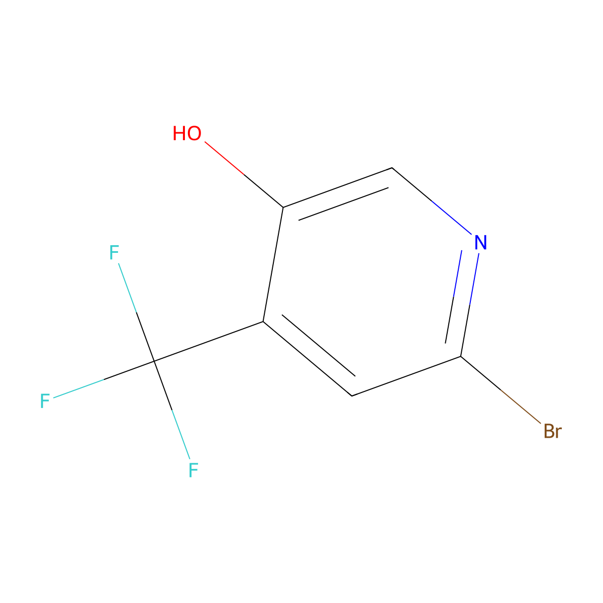 6-Bromo-4-(trifluoromethyl)-3-pyridinol molecular structure, CAS 1211520-76-1