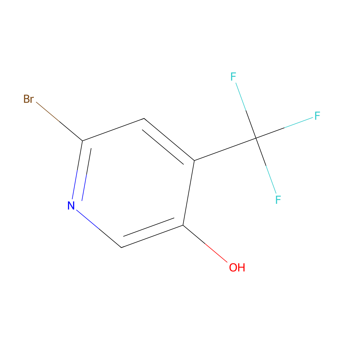 6-Bromo-4-(trifluoromethyl)-3-pyridinol molecular structure, CAS 1211520-76-1