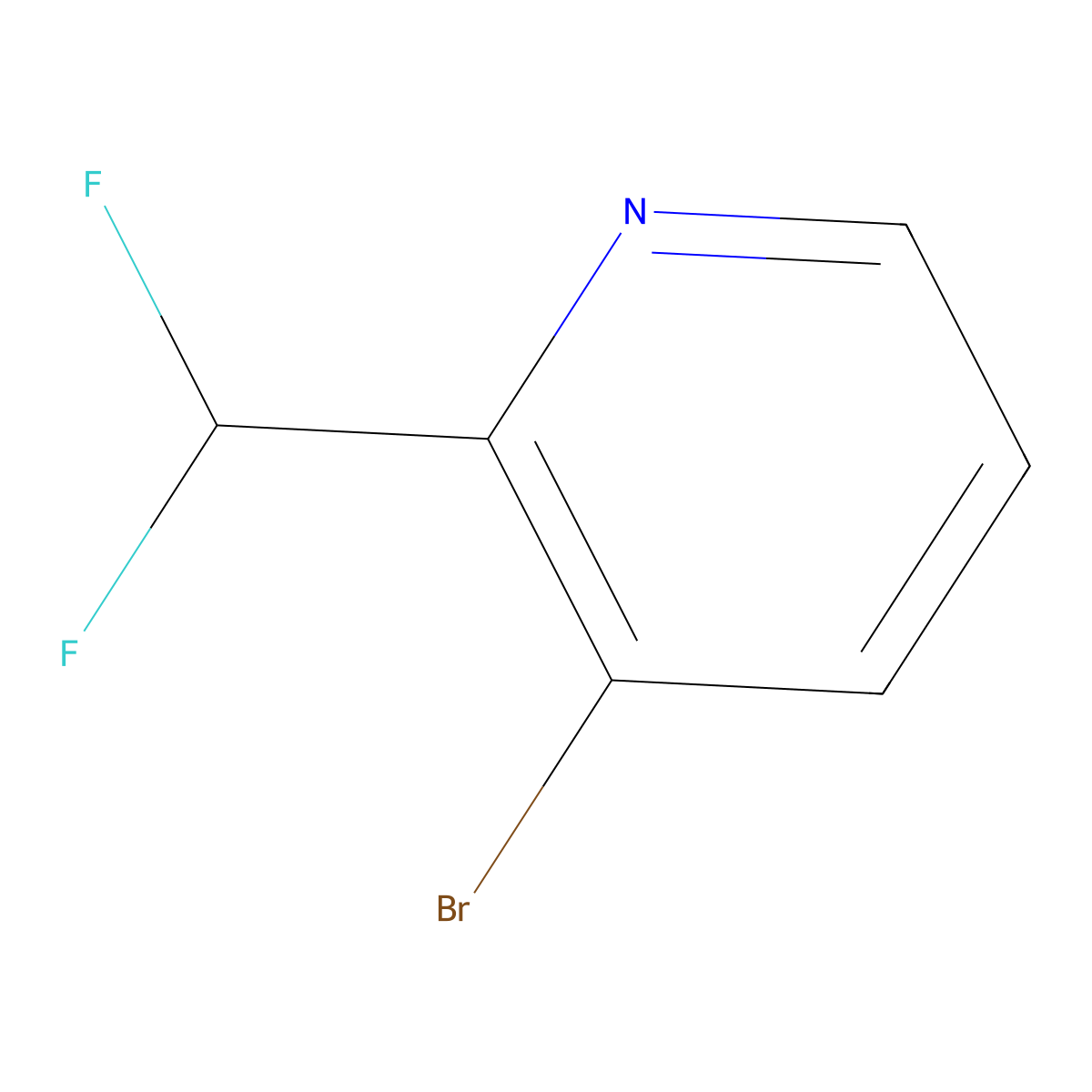 3-Bromo-2-(difluoromethyl)pyridine molecular structure, CAS 1211520-77-2