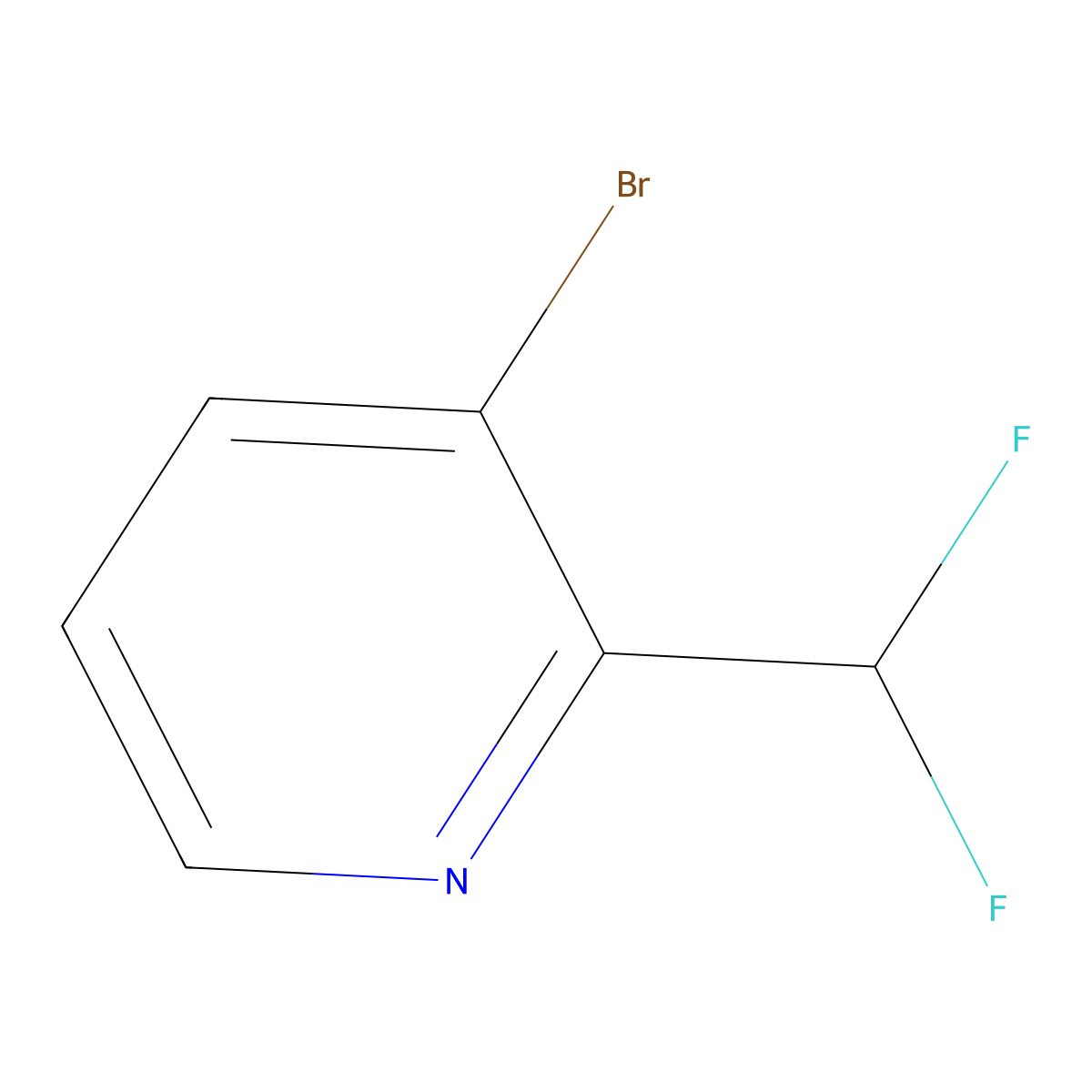 3-Bromo-2-(difluoromethyl)pyridine molecular structure, CAS 1211520-77-2