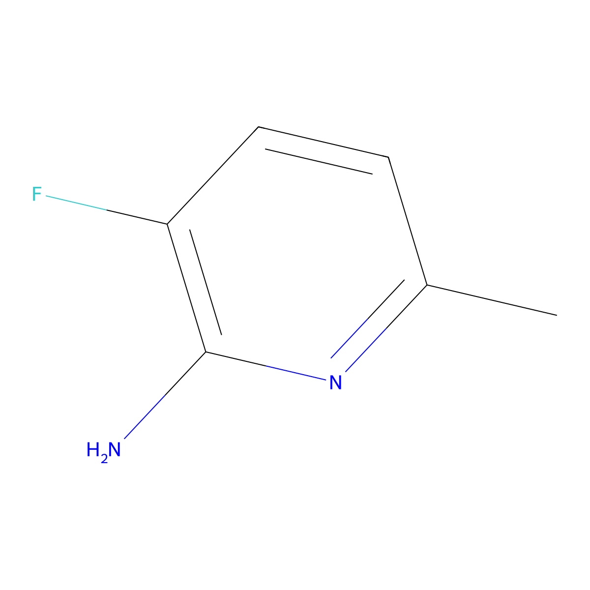 2-Amino-3-fluoro-6-methylpyridine molecular structure, CAS 1211520-83-0
