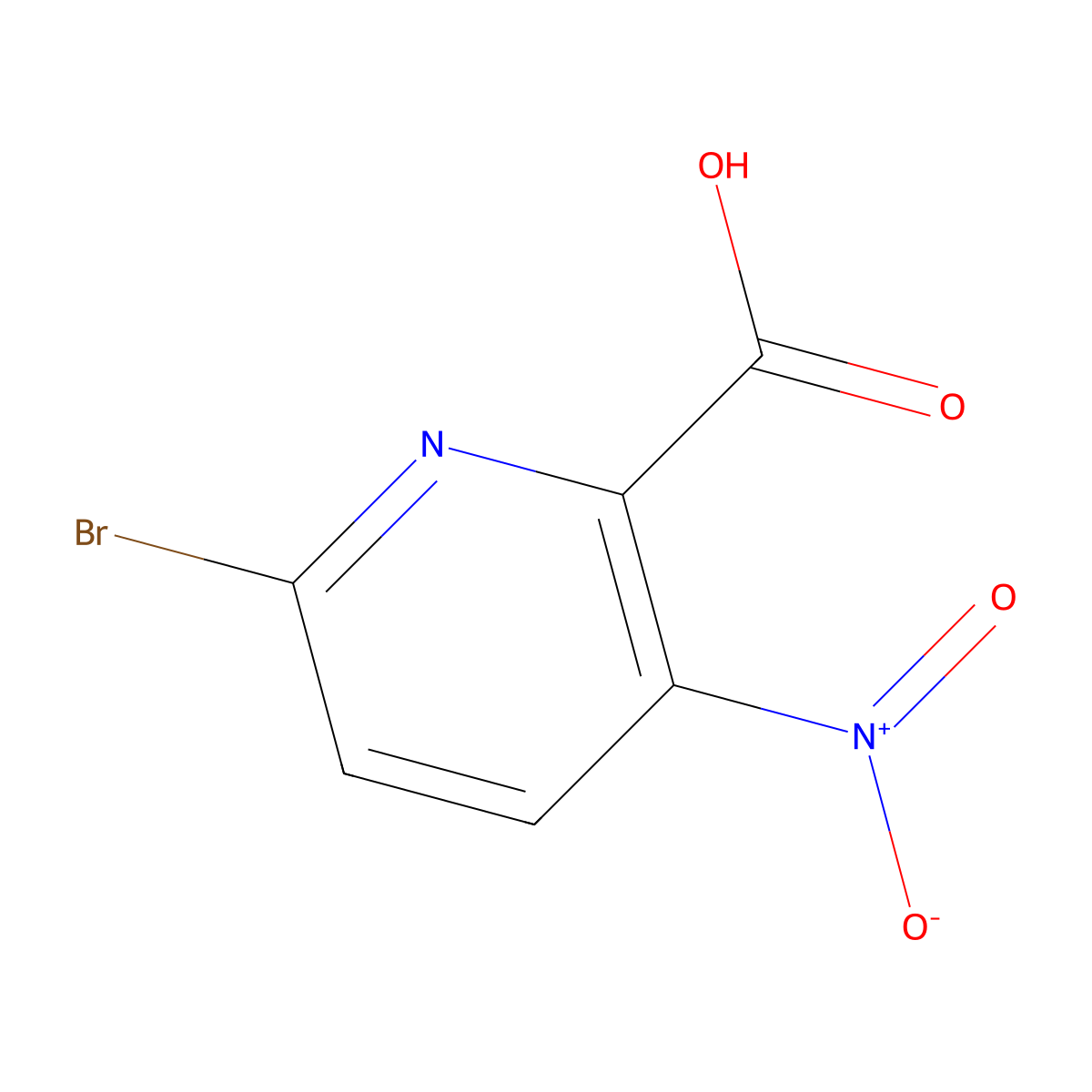 6-Bromo-3-nitropicolinic acid molecular structure, CAS 1211520-91-0