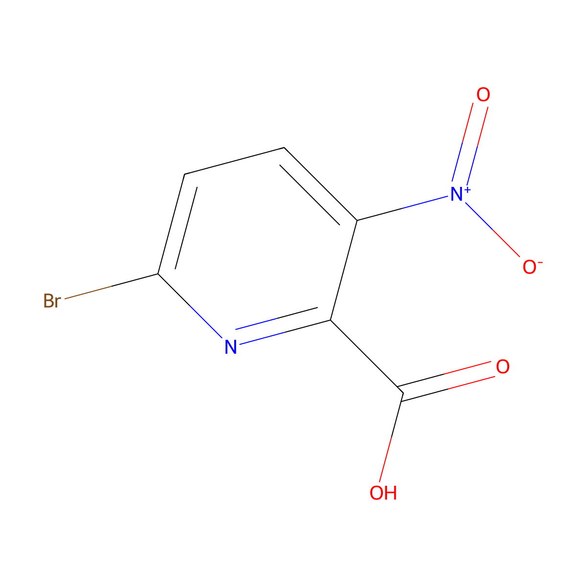 6-Bromo-3-nitropicolinic acid molecular structure, CAS 1211520-91-0