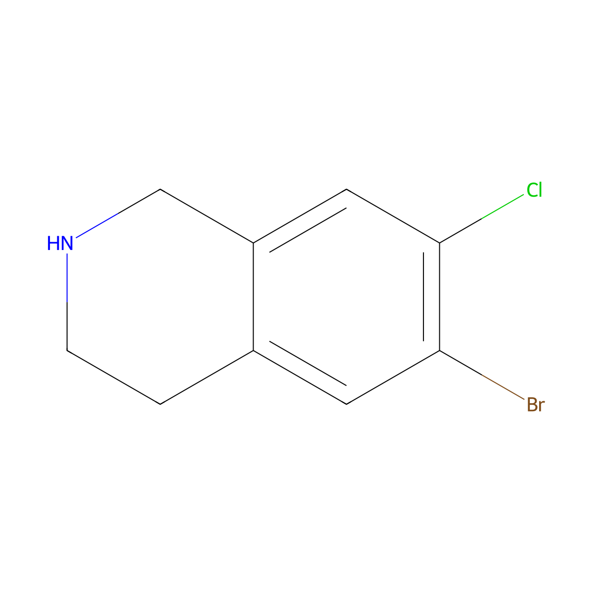 6-Bromo-7-chloro-1,2,3,4-tetrahydroisoquinoline molecular structure, CAS 1211521-05-9