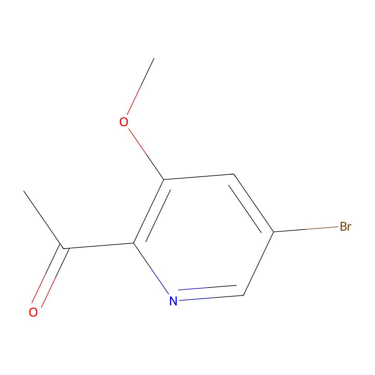 1-(5-Bromo-3-methoxypyridin-2-yl)ethanone molecular structure, CAS 1211521-17-3