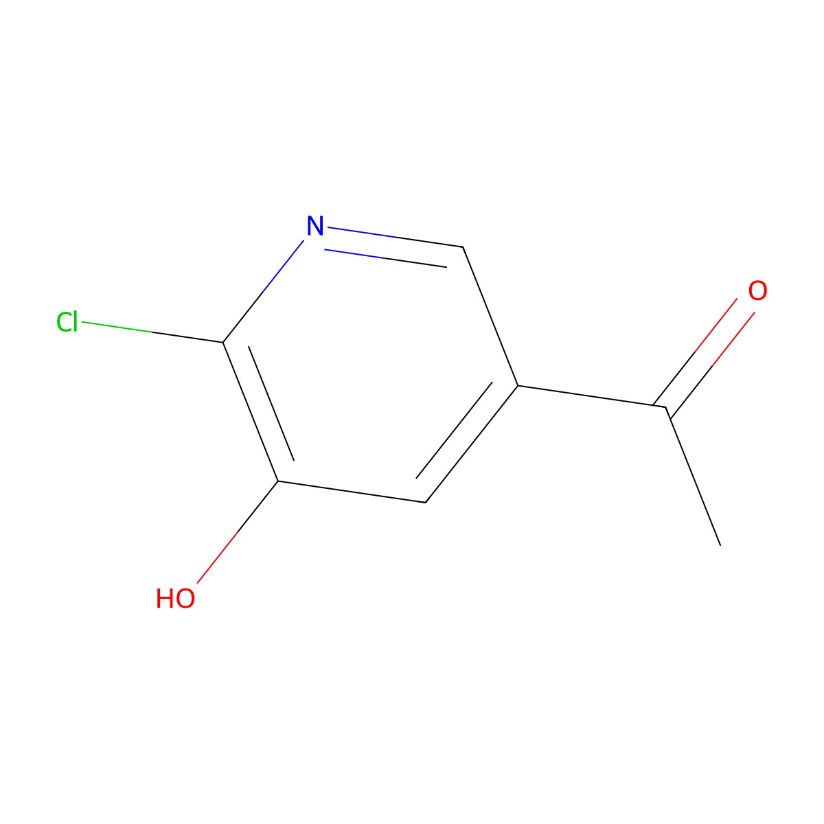 1-(6-Chloro-5-hydroxypyridin-3-YL)ethan-1-one molecular structure, CAS 1211521-21-9