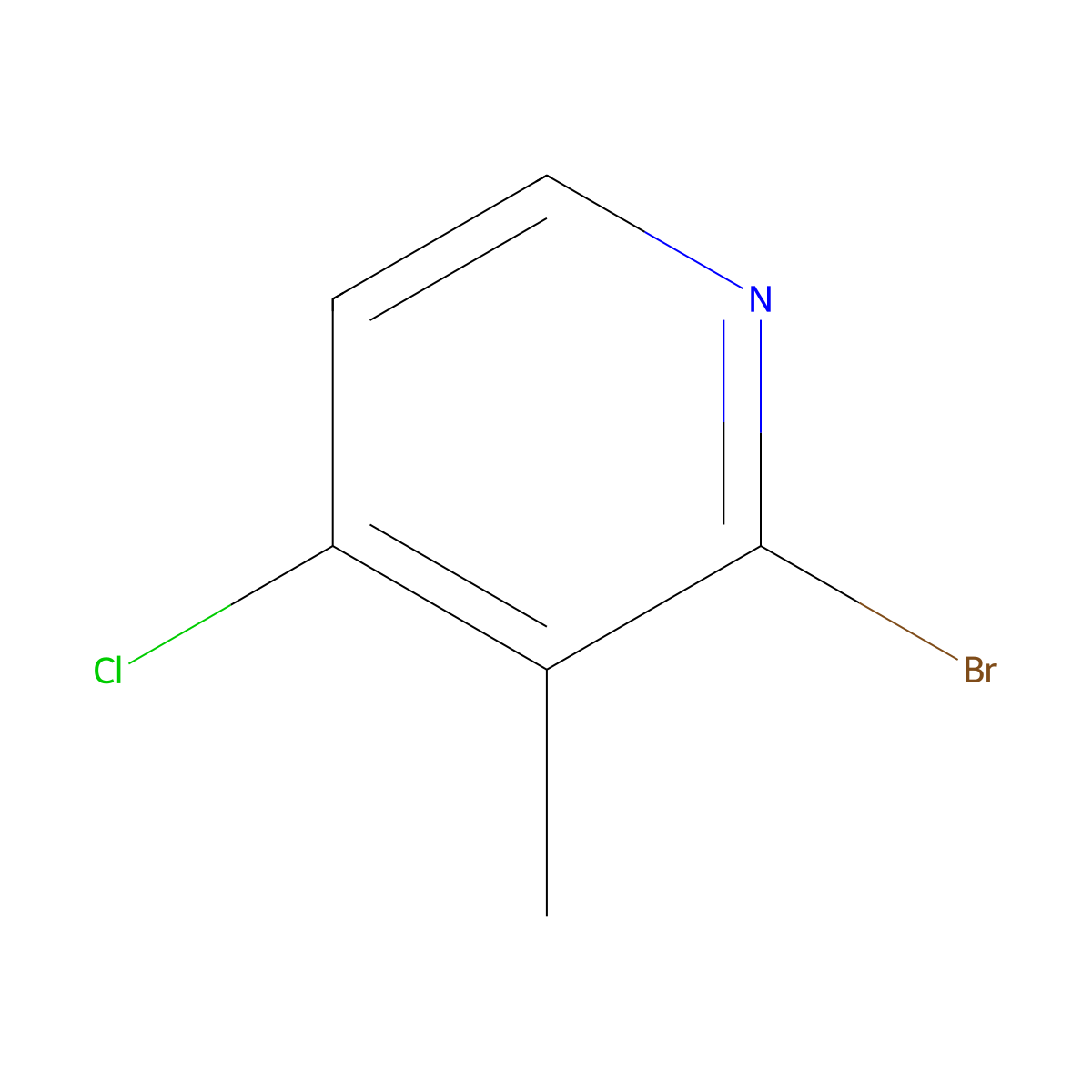 2-Bromo-4-chloro-3-methylpyridine molecular structure, CAS 1211521-46-8