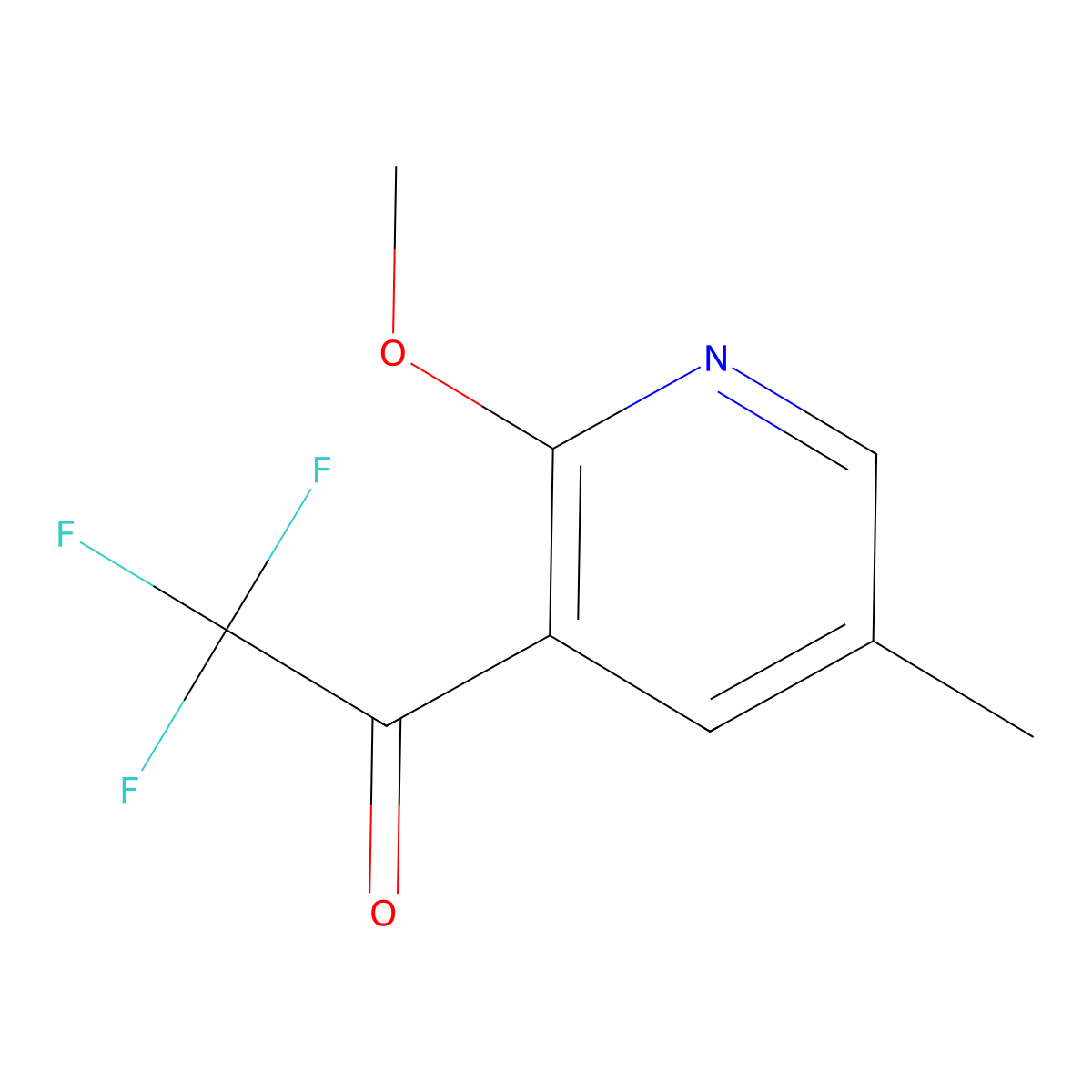 2,2,2-Trifluoro-1-(2-methoxy-5-methylpyridin-3-yl)ethanone molecular structure, CAS 1211521-52-6