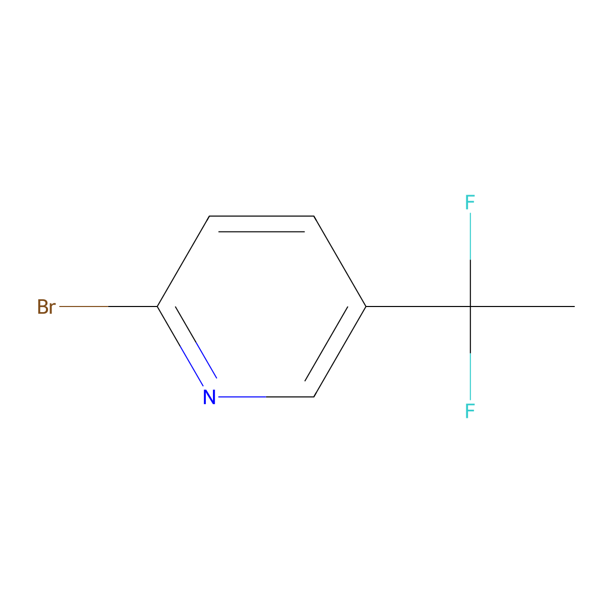 2-Bromo-5-(1,1-difluoroethyl)pyridine molecular structure, CAS 1211521-60-6
