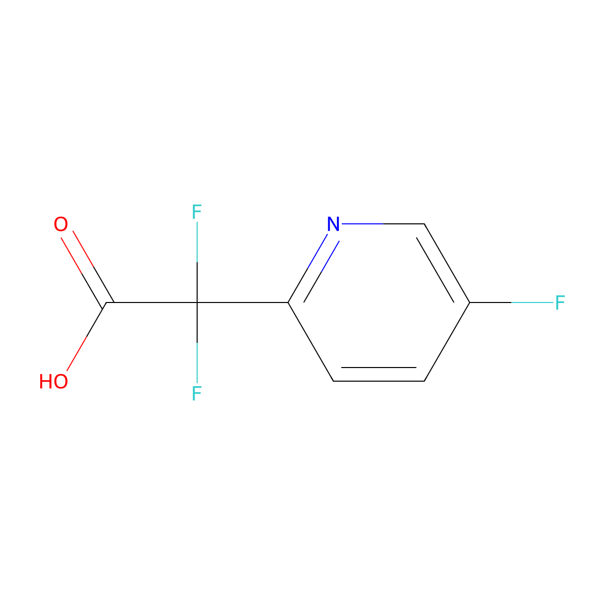 2,2-Difluoro-2-(5-fluoropyridin-2-yl)acetic acid molecular structure, CAS 1211521-75-3