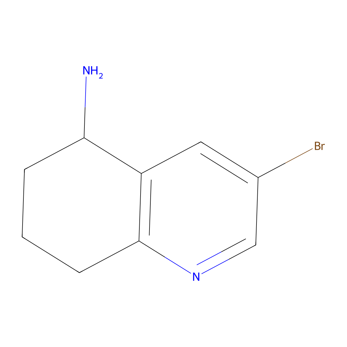 3-Bromo-5,6,7,8-tetrahydroquinolin-5-amine molecular structure, CAS 1211522-14-3