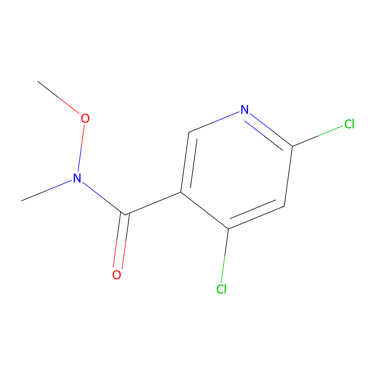 4,6-Dichloro-N-methoxy-N-methylnicotinamide molecular structure, CAS 1211522-24-5