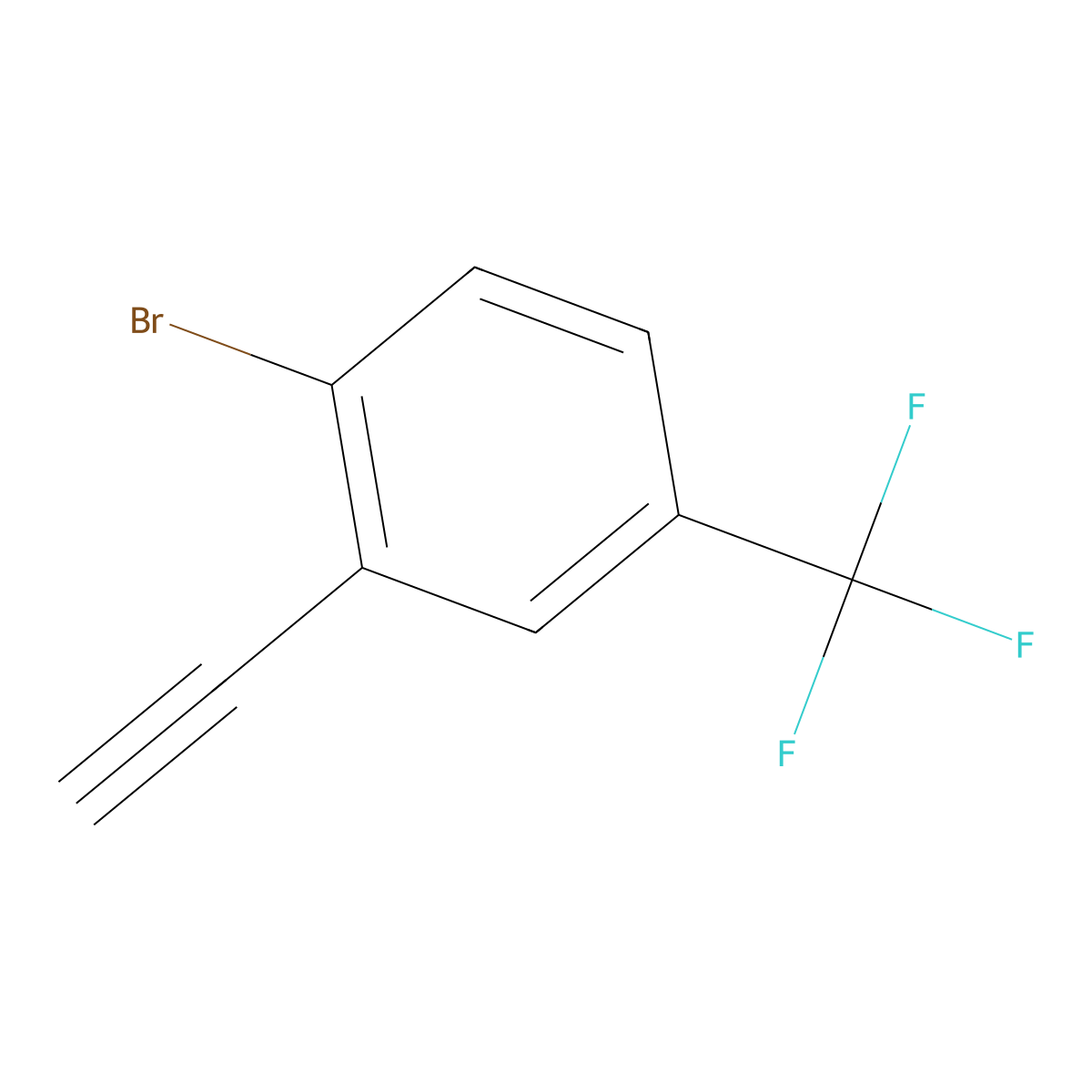 1-Bromo-2-ethynyl-4-(trifluoromethyl)benzene molecular structure, CAS 1211523-00-0