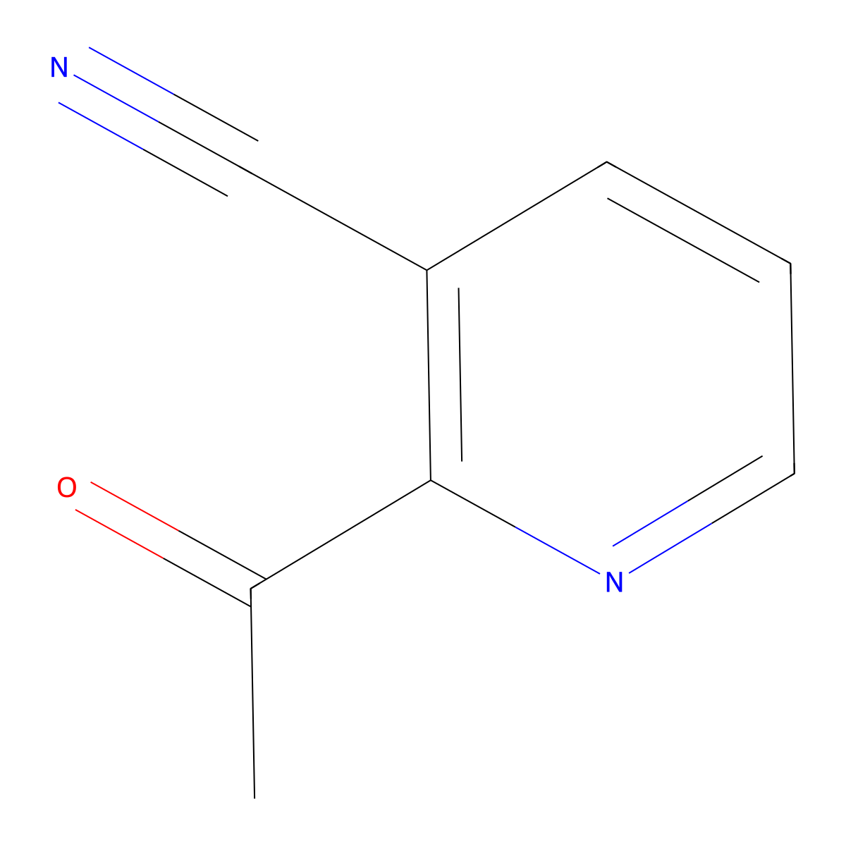3-Pyridinecarbonitrile, 2-acetyl- molecular structure, CAS 1211523-06-6