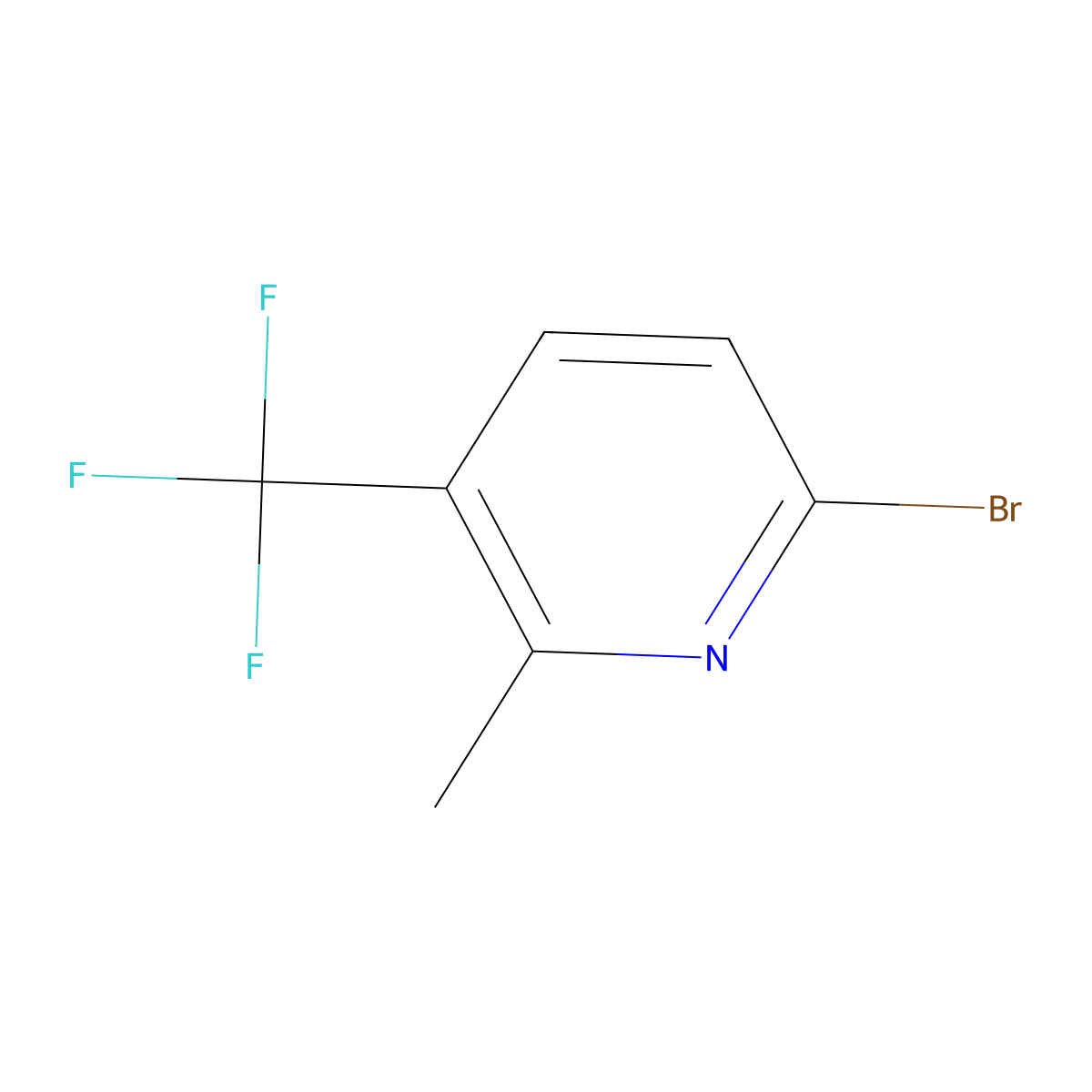 6-Bromo-2-methyl-3-(trifluoromethyl)pyridine molecular structure, CAS 1211523-12-4