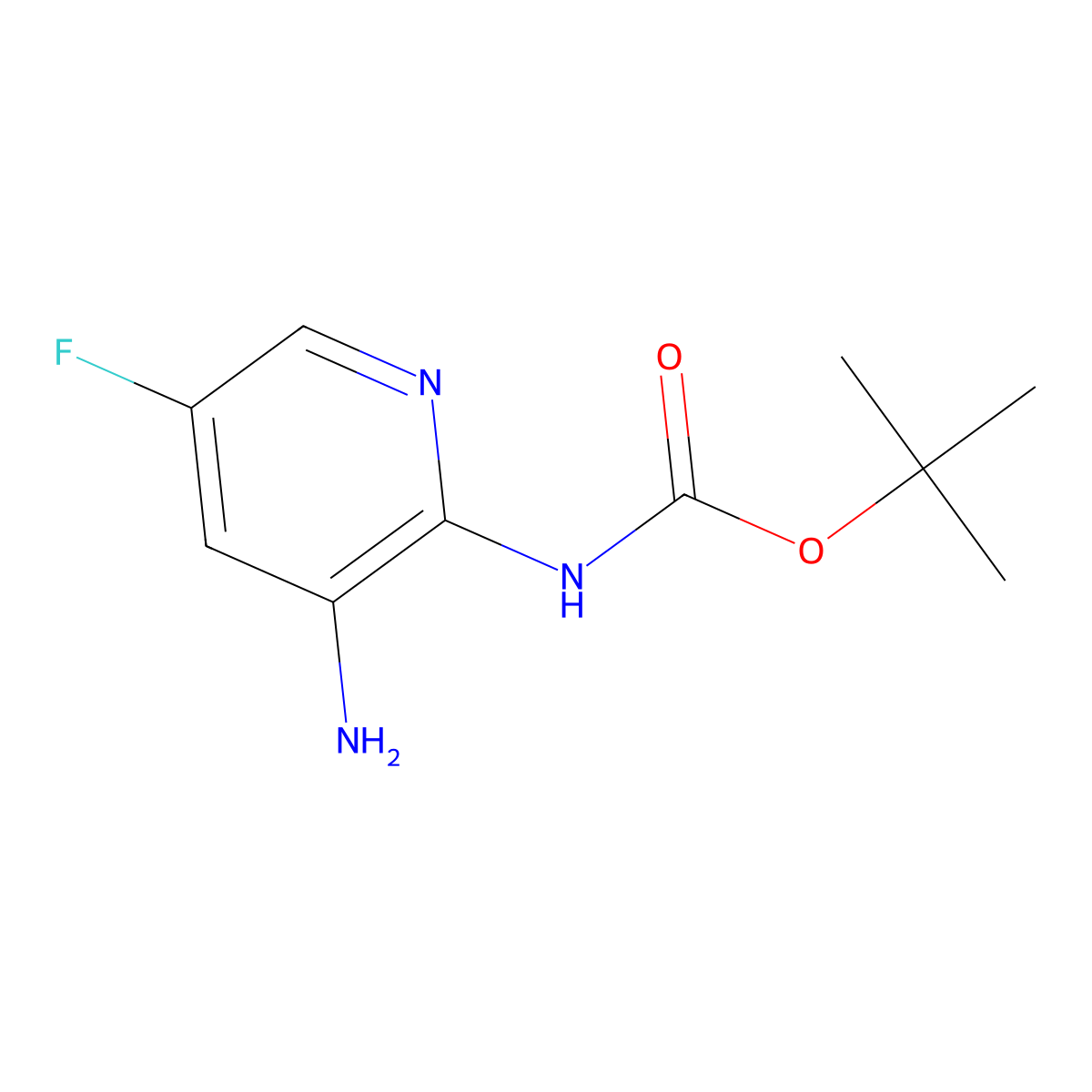 Tert-butyl (3-amino-5-fluoropyridin-2-yl)carbamate molecular structure, CAS 1211523-79-3