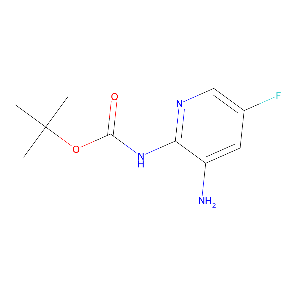 Tert-butyl (3-amino-5-fluoropyridin-2-yl)carbamate molecular structure, CAS 1211523-79-3