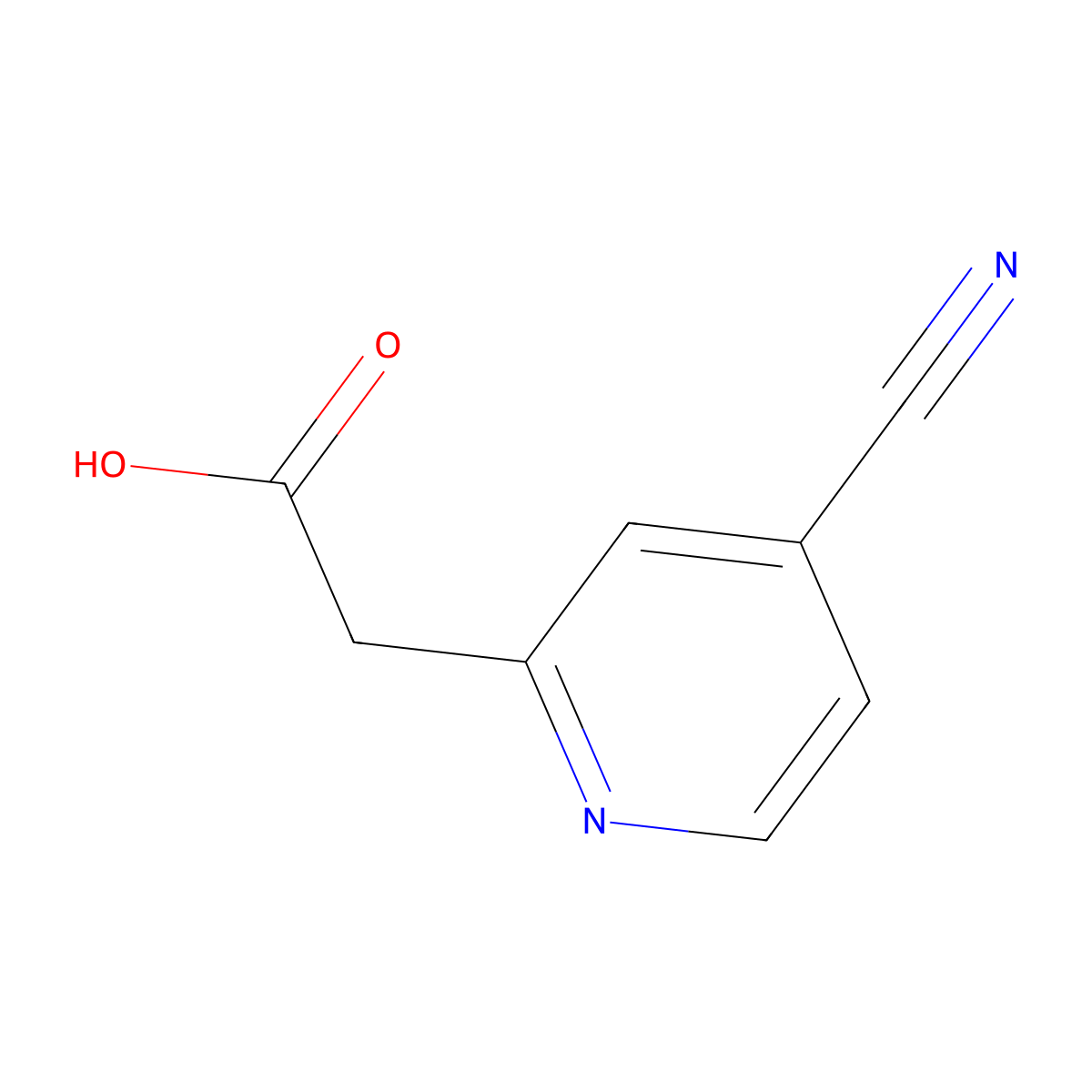 2-(4-Cyanopyridin-2-yl)acetic acid molecular structure, CAS 1211523-80-6