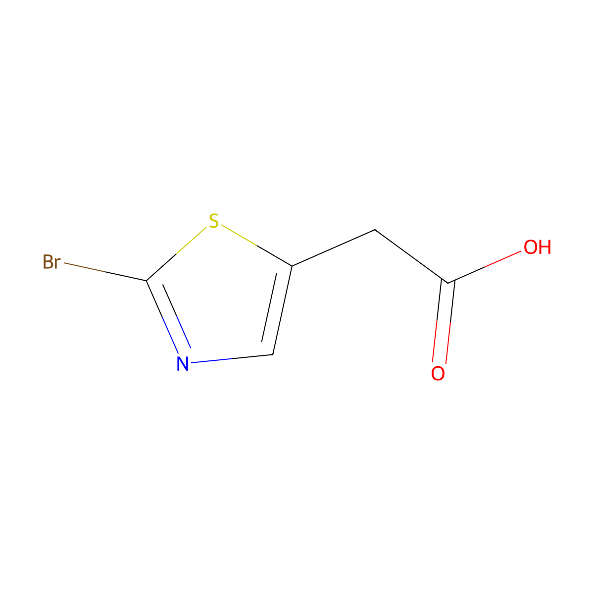 2-(2-Bromothiazol-5-yl)acetic acid molecular structure, CAS 1211523-95-3