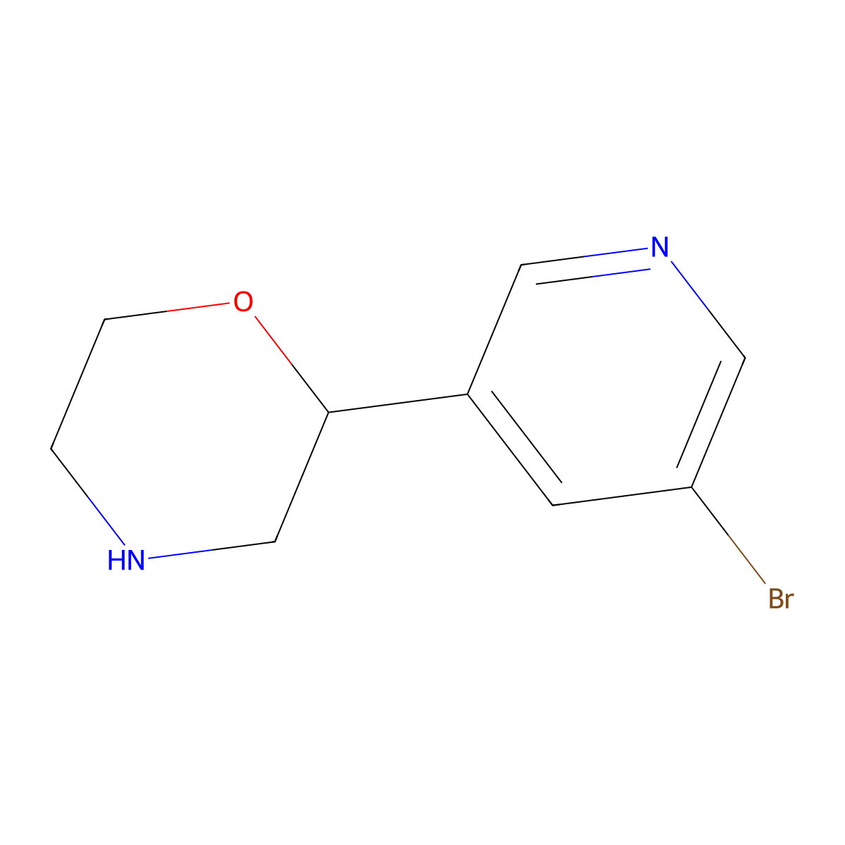 2-(5-Bromopyridin-3-yl)morpholine molecular structure, CAS 1211523-96-4