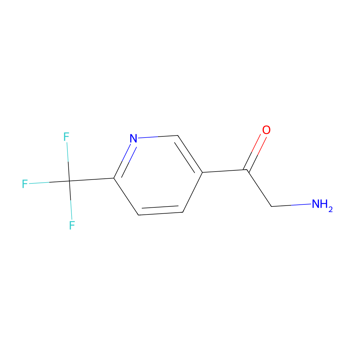 2-Amino-1-[6-(trifluoromethyl)pyridin-3-yl]ethan-1-one molecular structure, CAS 1211524-03-6