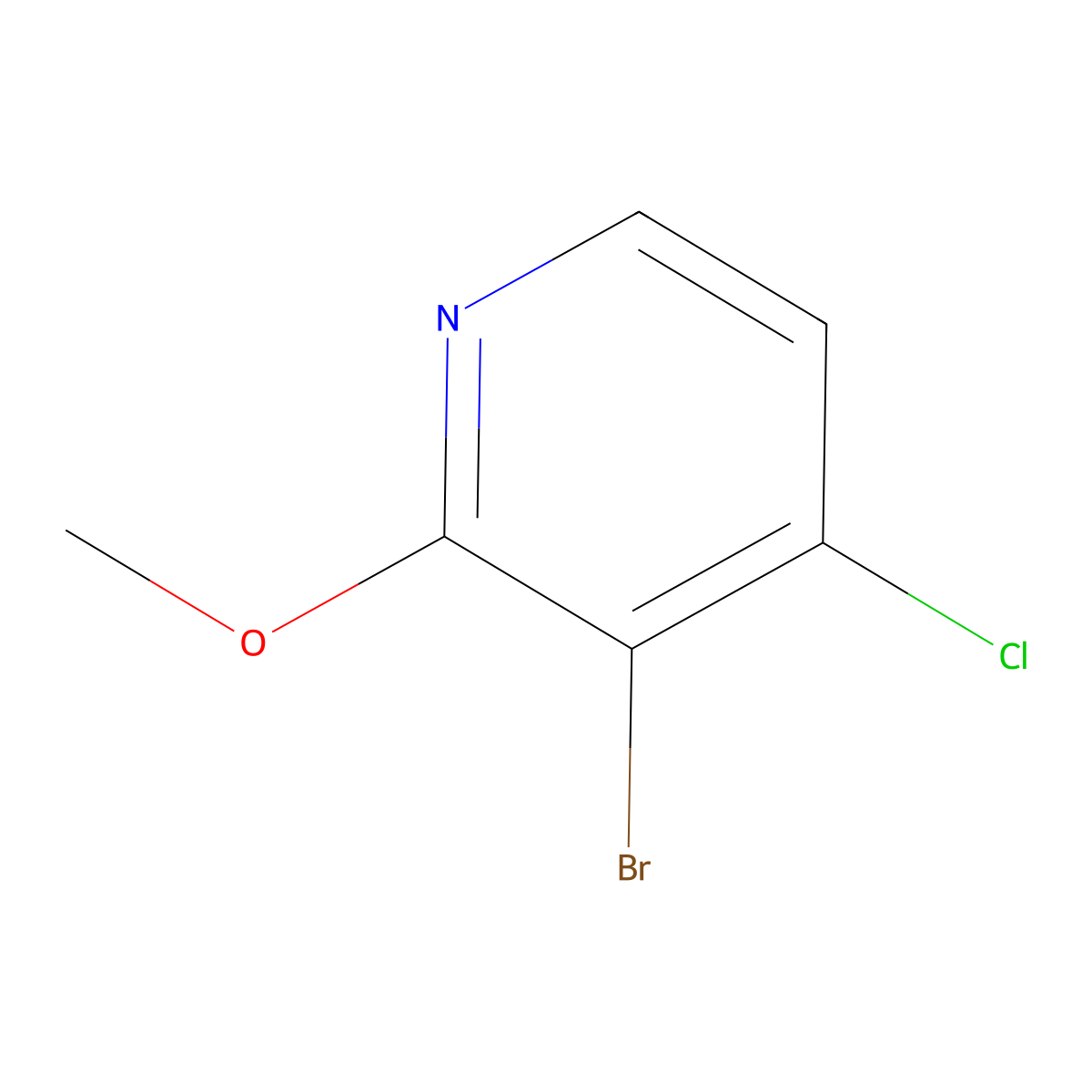 3-Bromo-4-chloro-2-methoxypyridine molecular structure, CAS 1211524-10-5