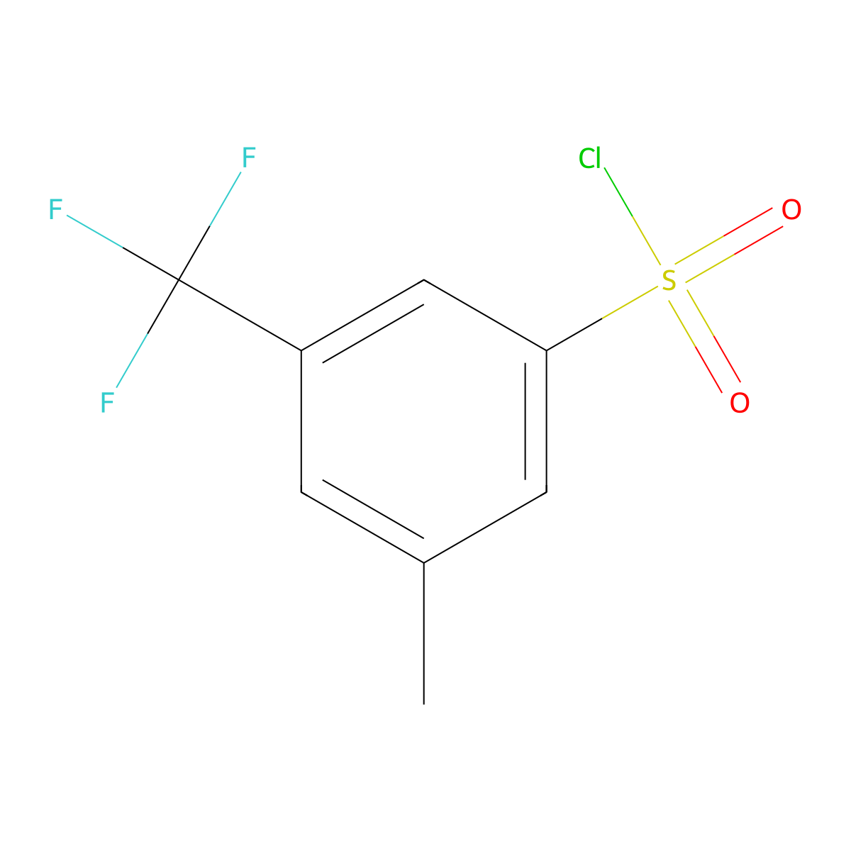 3-Methyl-5-(trifluoromethyl)benzene-1-sulfonyl chloride molecular structure, CAS 1211524-22-9